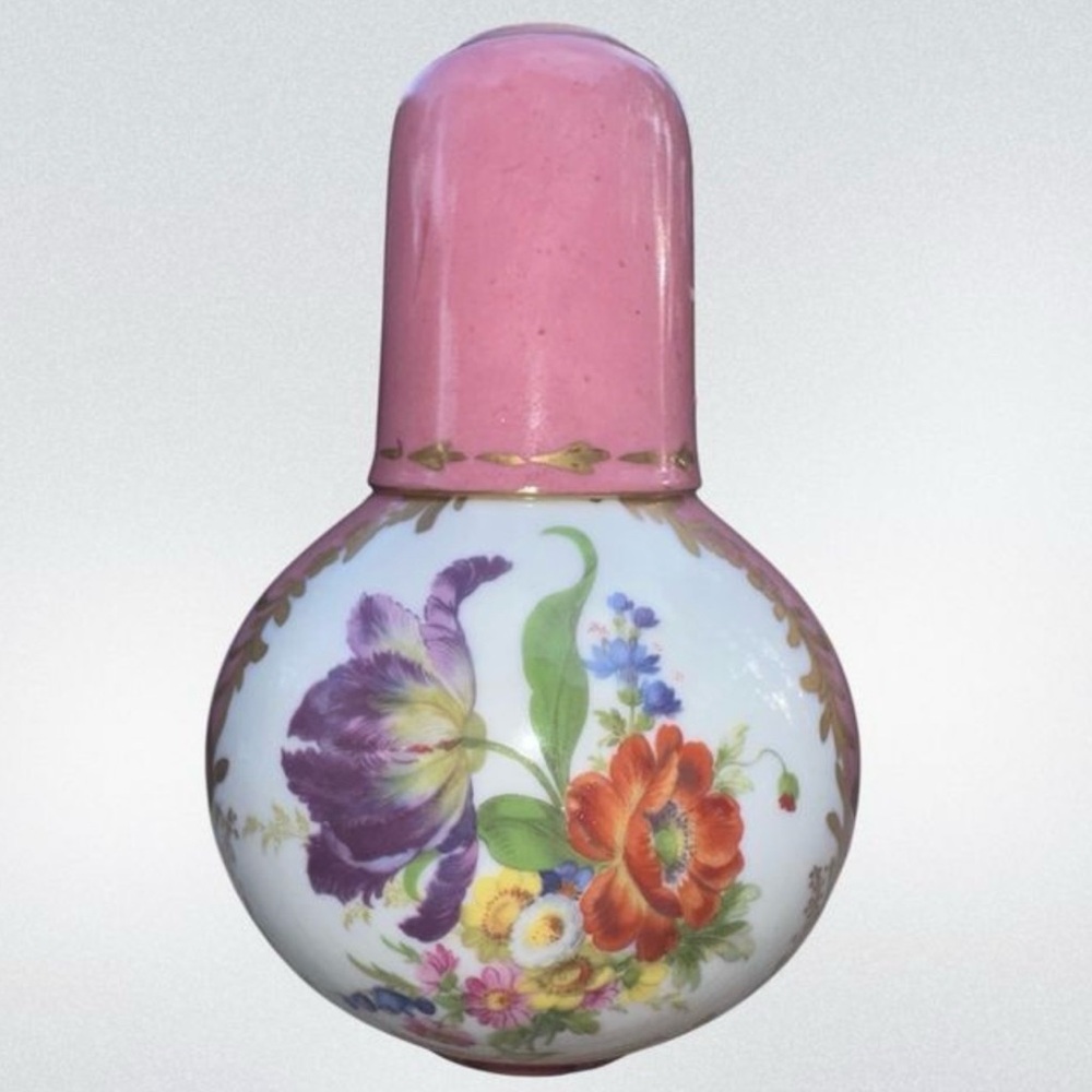 Vintage Elios H.F. Peint Main Bedside Water Carafe Set‎